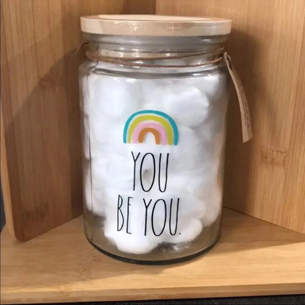 Rae Dunn “ you be you”  jar of 60 cotton balls.